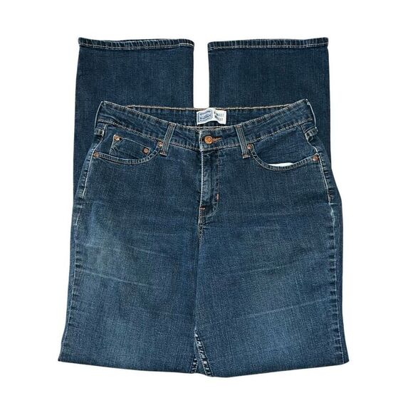 LEVI Blue At Waist Bootcut Jeans Size 12 Long - Picture 1 of 9